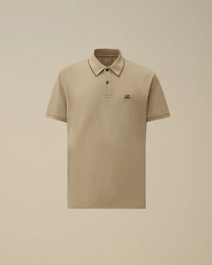 Polo à manches courtes en piqué stretch avec logo