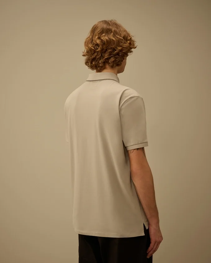 Polo à manches courtes en piqué stretch avec logo