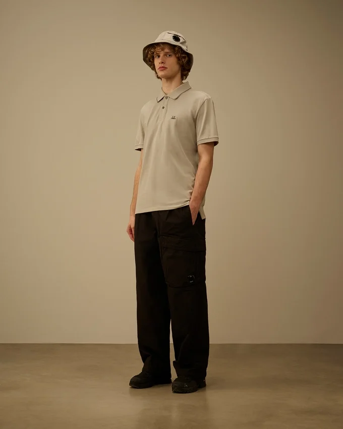 Polo à manches courtes en piqué stretch avec logo