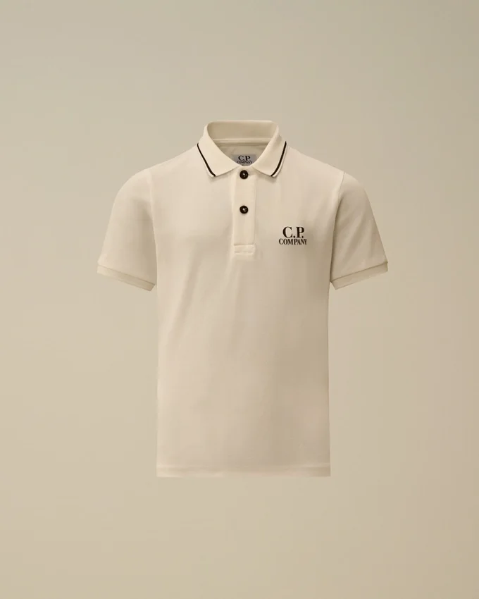 Polo à manches courtes en piqué stretch U16 avec logo