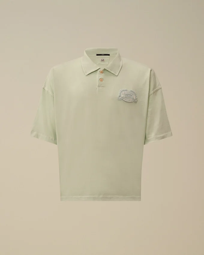 Polo à manches courtes et coupe carrée avec logo, en jersey 20/1