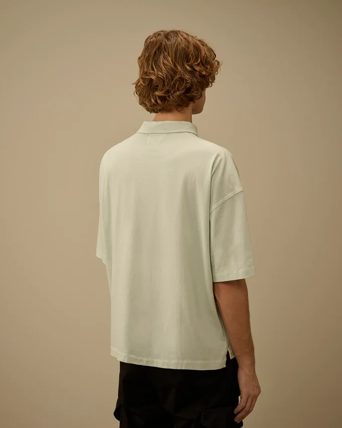 Polo à manches courtes et coupe carrée avec logo, en jersey 20/1