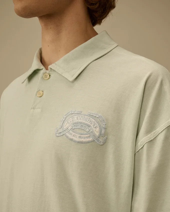 Polo à manches courtes et coupe carrée avec logo, en jersey 20/1