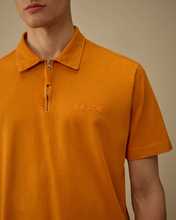 Polo à manches courtes et demi-zip en jersey 1020