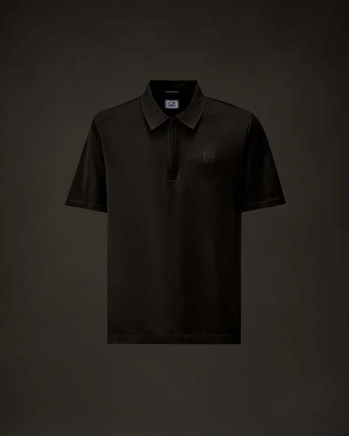 Polo à manches courtes et demi-zip en jersey mercerisé de la Metropolis Series