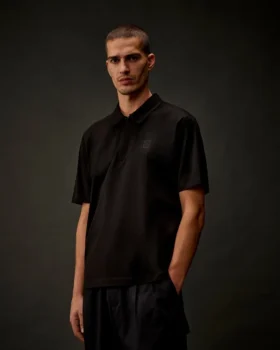 Polo à manches courtes et demi-zip en jersey mercerisé de la Metropolis Series
