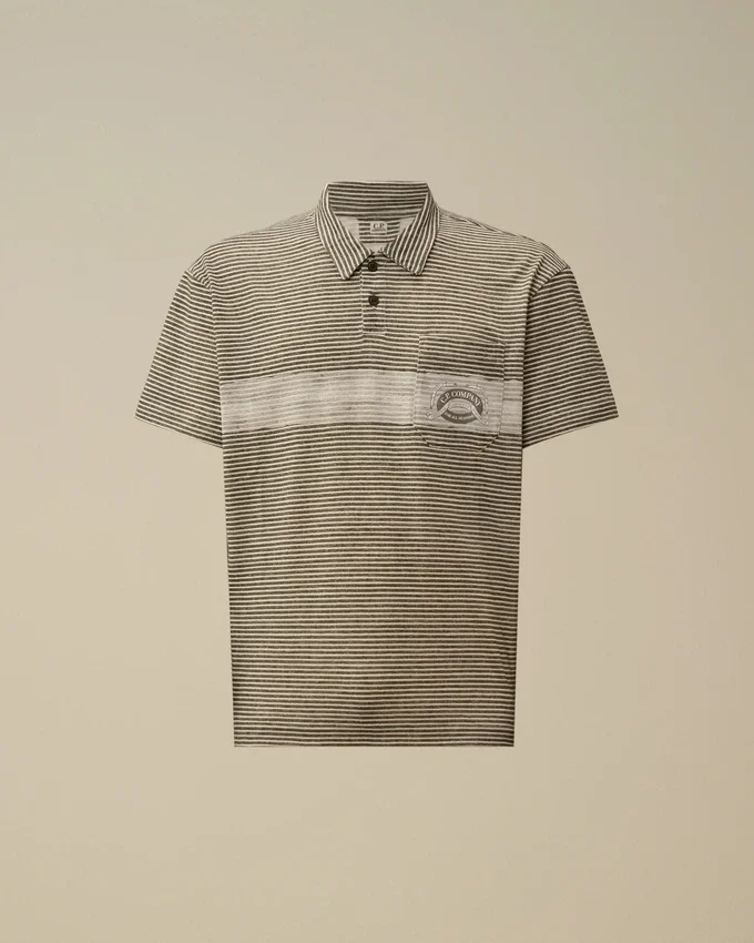 Polo à manches courtes imprimé en jersey 20/1 avec logo