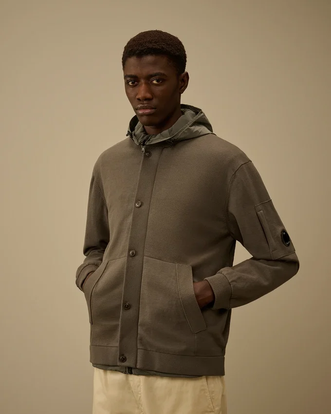 Pull à capuche réversible en mélange de coton