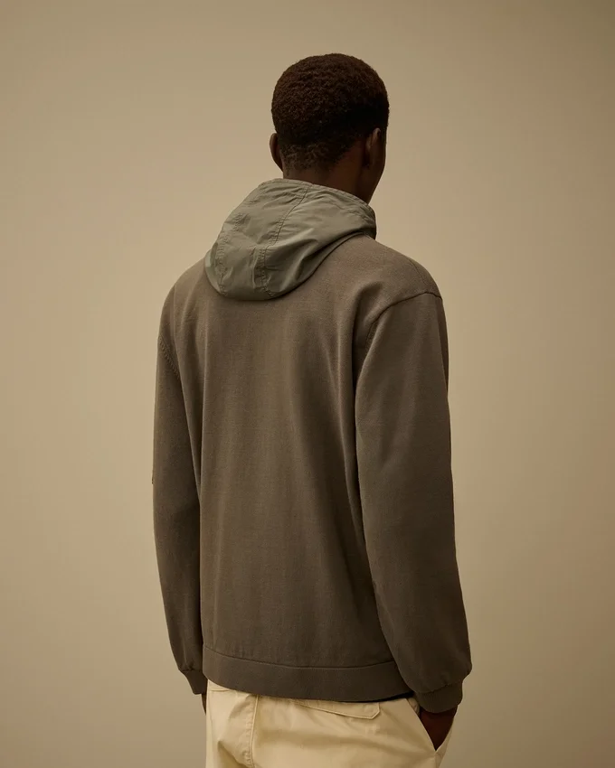 Pull à capuche réversible en mélange de coton