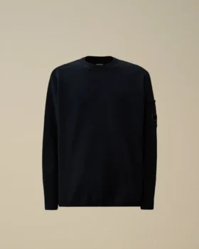 Pull à col rond en chenille de coton avec motif « Lens »