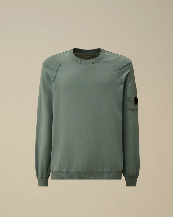 Pull à col rond en coton Sea Island avec motif « Lens »