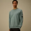 Pull à col rond en coton Sea Island avec motif « Lens »