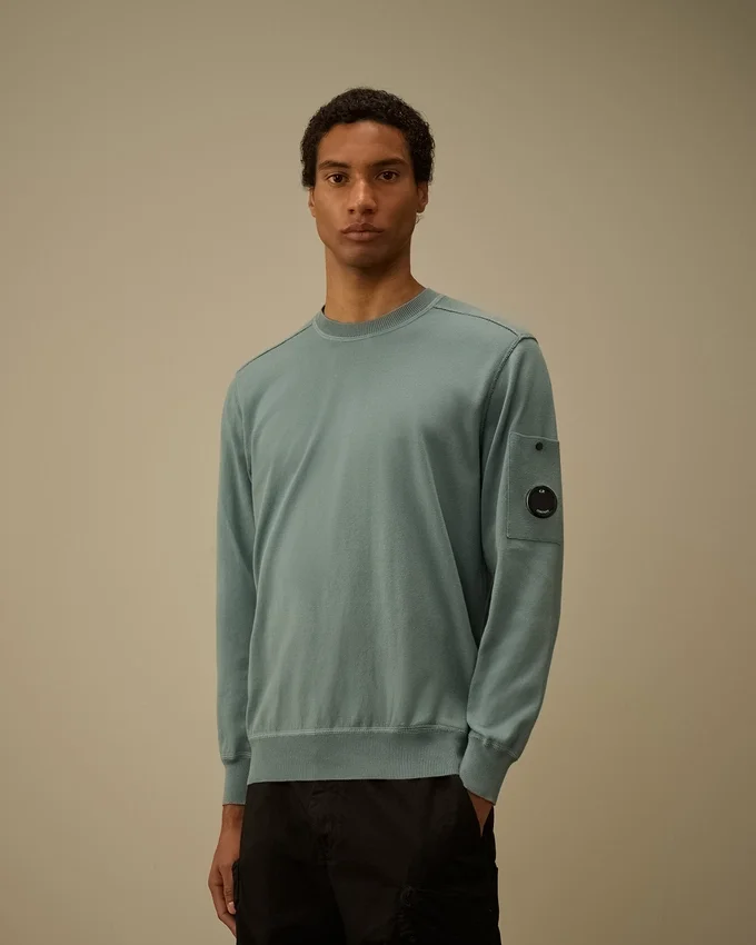 Pull à col rond en coton Sea Island avec motif « Lens »