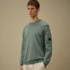 Pull à col rond en coton Sea Island avec motif « Lens »