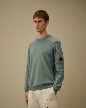Pull à col rond en coton Sea Island avec motif « Lens »