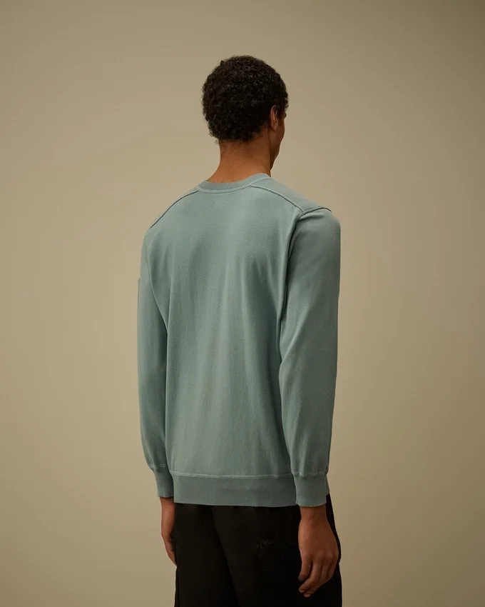 Pull à col rond en coton Sea Island avec motif « Lens »