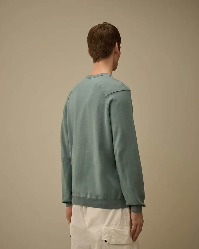 Pull à col rond en coton Sea Island avec motif « Lens »