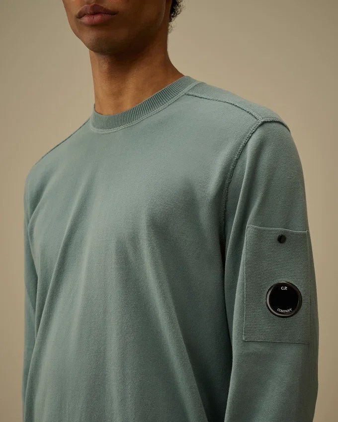 Pull à col rond en coton Sea Island avec motif « Lens »