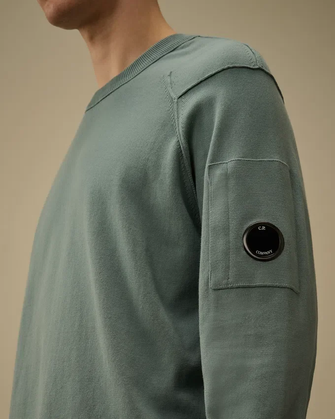 Pull à col rond en coton Sea Island avec motif « Lens »