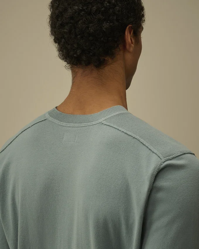 Pull à col rond en coton Sea Island avec motif « Lens »
