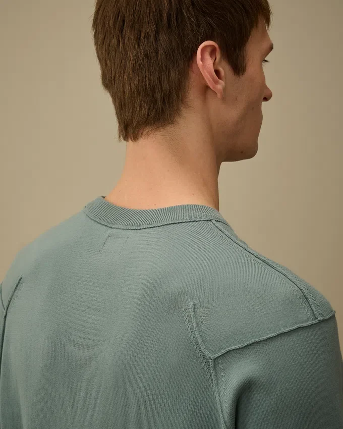 Pull à col rond en coton Sea Island avec motif « Lens »