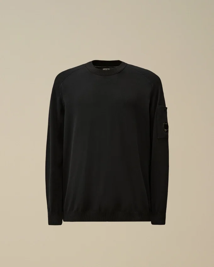 Pull à col rond en crêpe de coton avec motif « Lens »