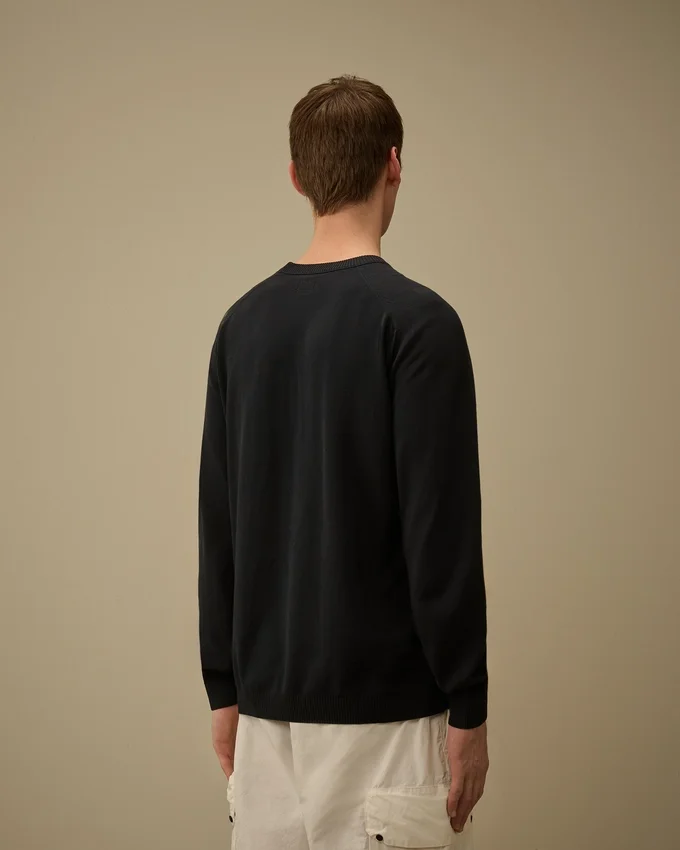 Pull à col rond en crêpe de coton avec motif « Lens »
