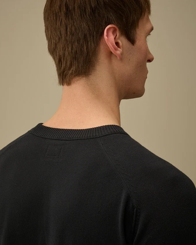 Pull à col rond en crêpe de coton avec motif « Lens »