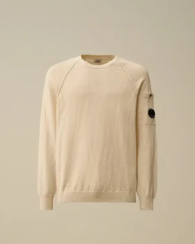 Pull à col rond et manches raglan en coton/nylon avec des motifs Lens
