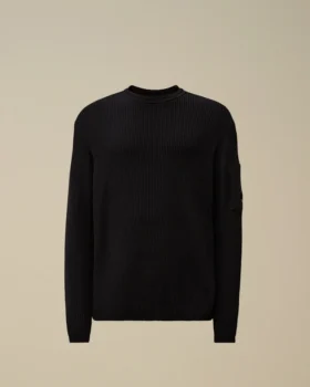Pull à col rond et motif « Lens » en coton Sea Island côtelé