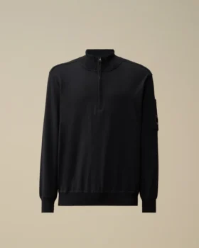 Pull à demi-zip en coton Sea Island Lens