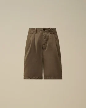 Short ample à pinces en gabardine de coton