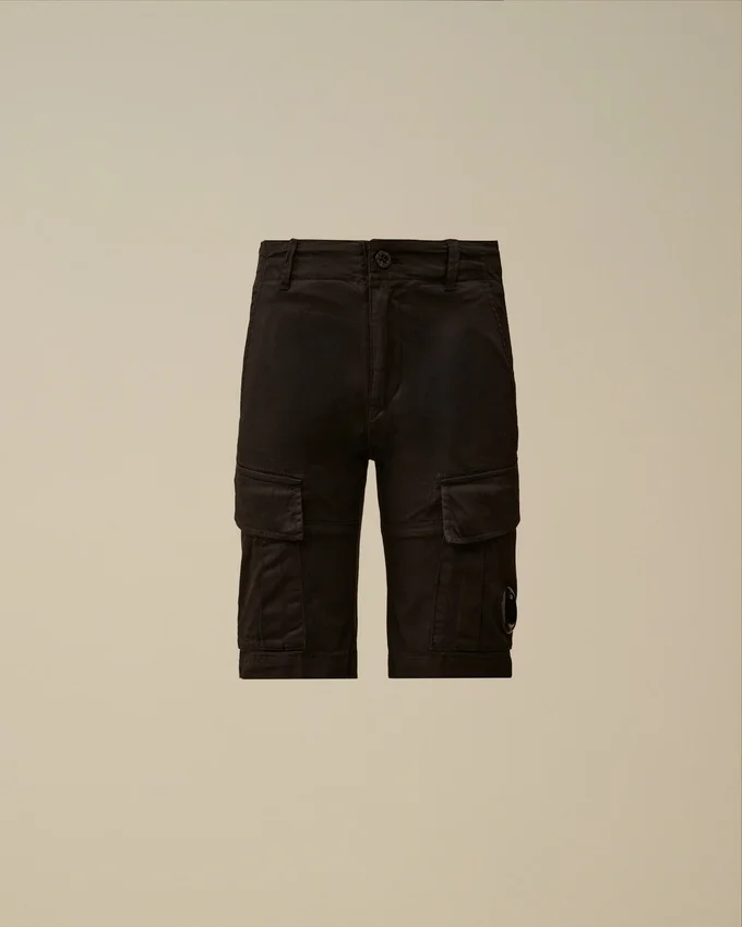Short cargo U16 en gabardine extensible avec Lens