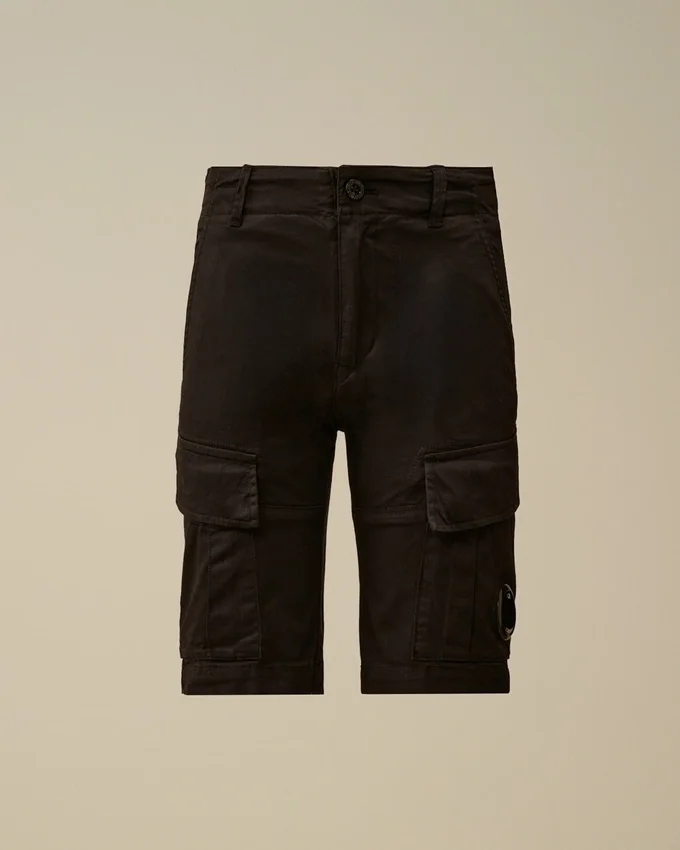 Short cargo U16 en gabardine extensible avec Lens