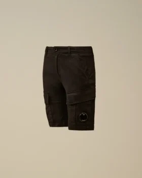 Short cargo U16 en gabardine extensible avec Lens