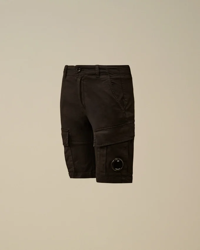 Short cargo U16 en gabardine extensible avec Lens