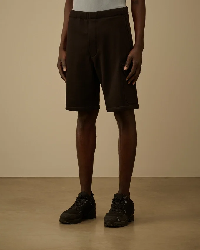 Short de sport cargo en polaire à motif diagonal en relief