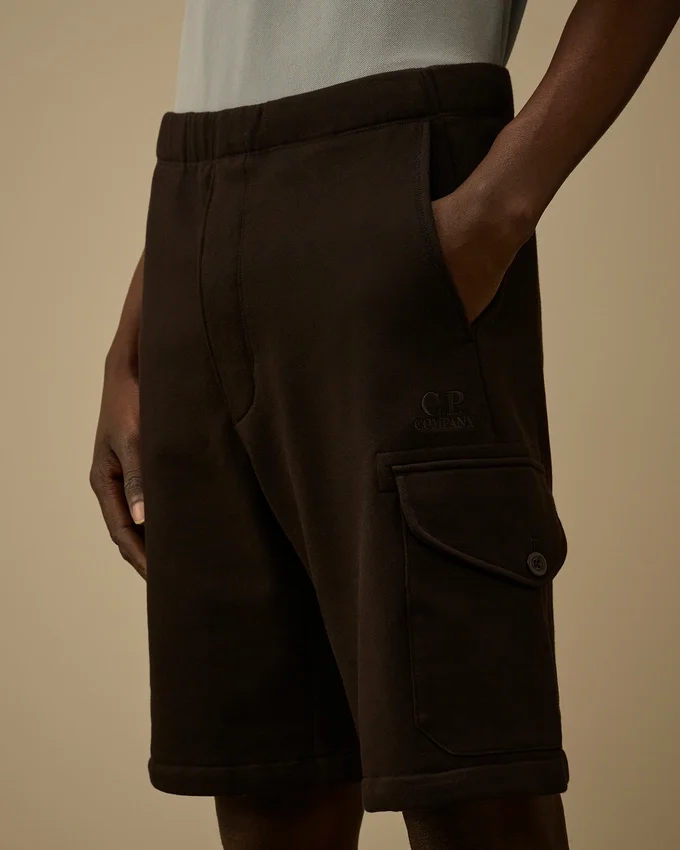 Short de sport cargo en polaire à motif diagonal en relief