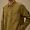 Surchemise zippée en coton/lin avec logo « Lens »