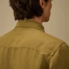 Surchemise zippée en coton/lin avec logo « Lens »