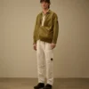 Surchemise zippée en coton/lin avec logo « Lens »