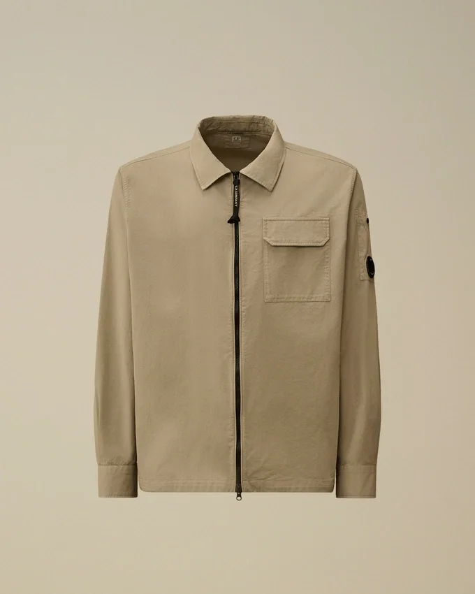 Surchemise zippée en gabardine biologique avec Lens