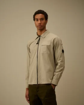 Surchemise zippée en gabardine biologique avec Lens