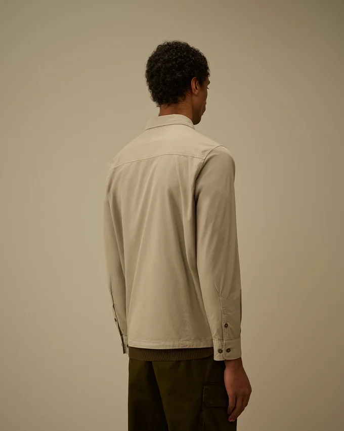 Surchemise zippée en gabardine biologique avec Lens