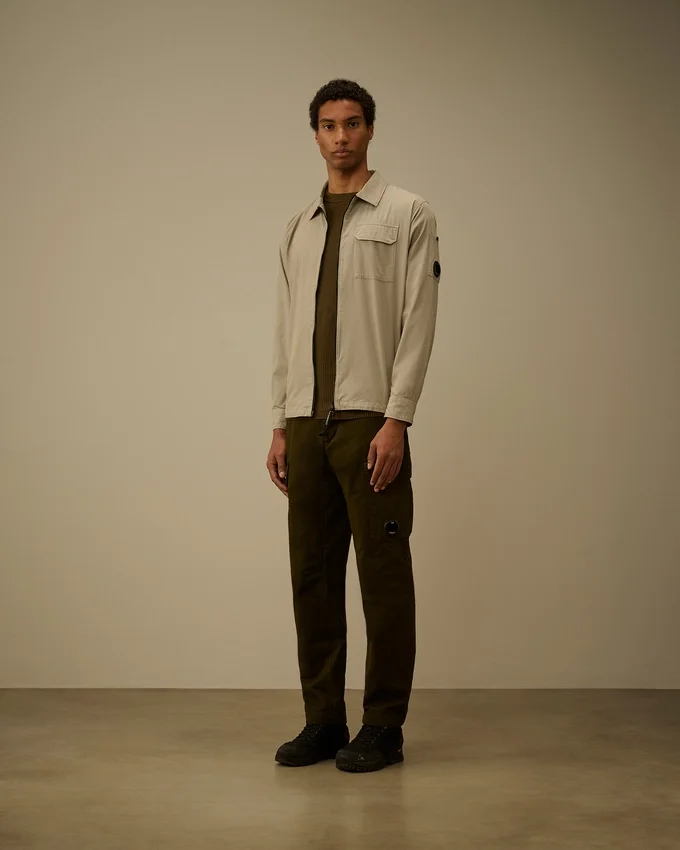 Surchemise zippée en gabardine biologique avec Lens