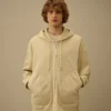 Sweat à capuche ample en polaire Diagonal avec fermeture à glissière