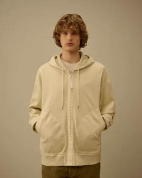 Sweat à capuche ample en polaire Diagonal avec fermeture à glissière