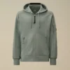Sweat à capuche zippé en polaire diagonale gaufrée