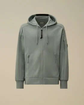 Sweat à capuche zippé en polaire diagonale gaufrée