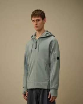 Sweat à capuche zippé en polaire diagonale gaufrée